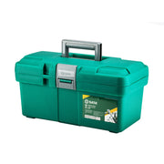 Thùng nhựa đựng dụng cụ SATA 95162, 16 inch, màu xanh lá, nhựa PP gia cường, khóa ABS, có khay phụ