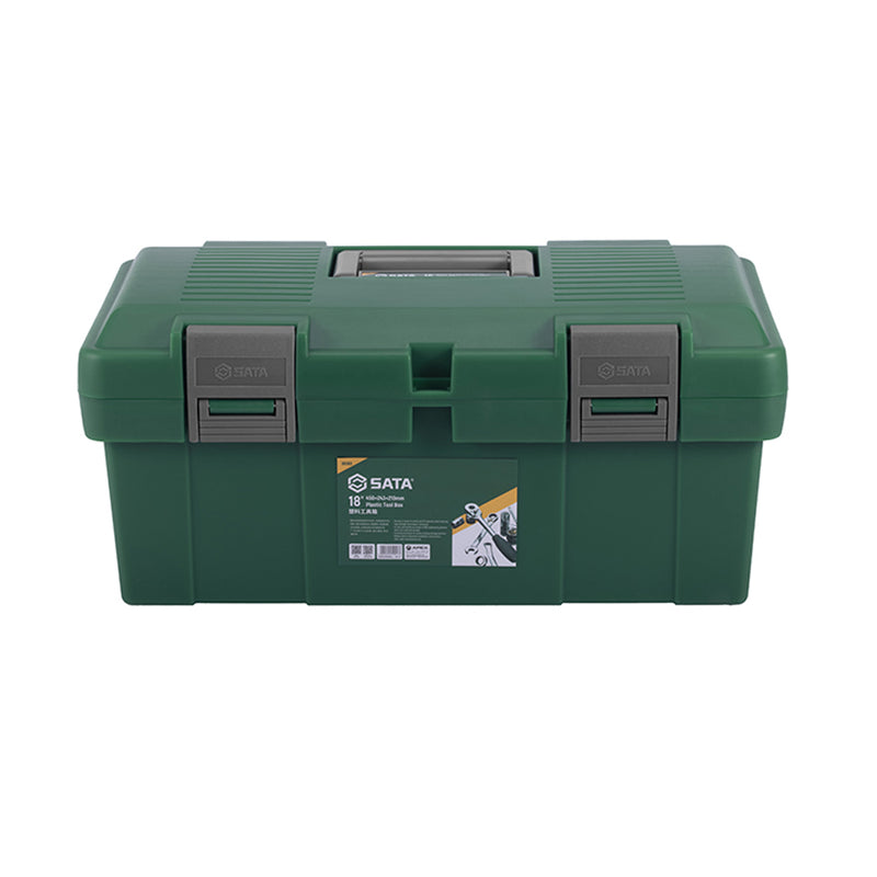 Thùng nhựa đựng dụng cụ SATA 95163 kích thước 18 inch, nhựa PP chịu lực, khóa kép an toàn, khay chia tiện lợi.