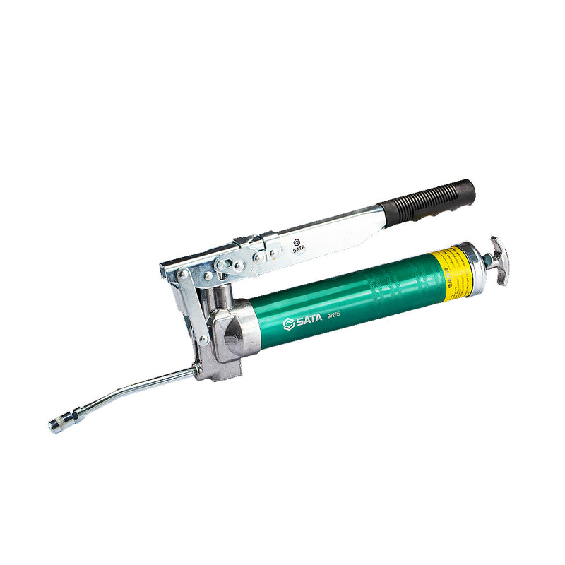 Súng bơm mỡ SATA 97205 áp lực cao 2 chế độ, 8000 PSI, 1000 PSI, 2 chế độ nạp mỡ, dụng cụ bảo dưỡng chuyên nghiệp.