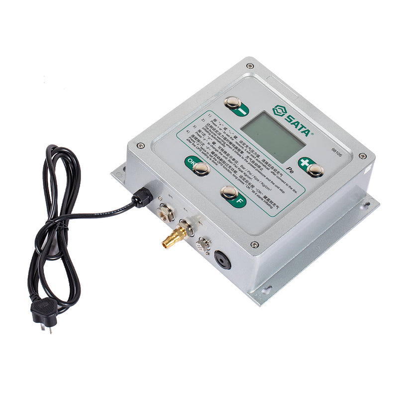 Máy bơm lốp tự động SATA 98105 treo tường chính xác, tiết kiệm không gian gara