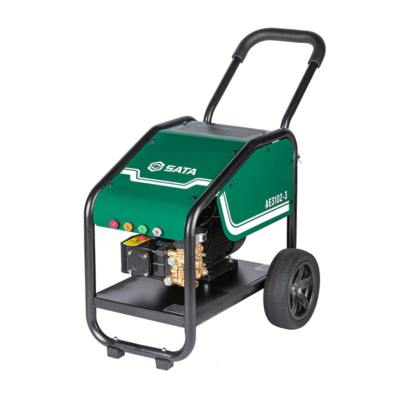 Máy xịt rửa cao áp SATA công suất 2.8kW và 3kW, áp suất từ 105bar - 125bar, loại có bánh xe dễ dàng di chuyển