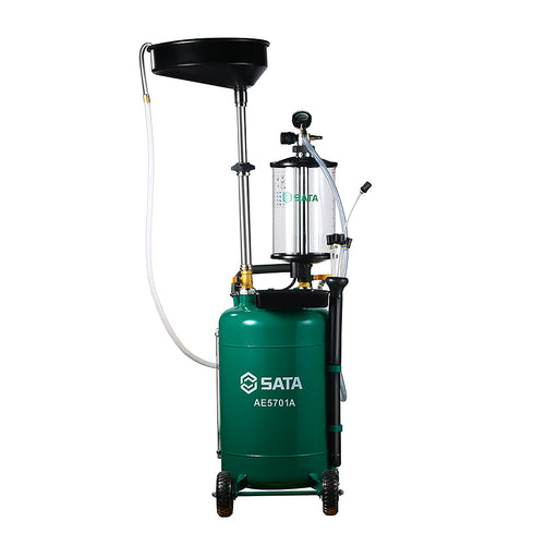 Máy thu dầu thừa SATA AE5701A 70L, máy hút dầu thải khí nén có cốc đo 10L, độ chân không cao, di chuyển dễ dàng