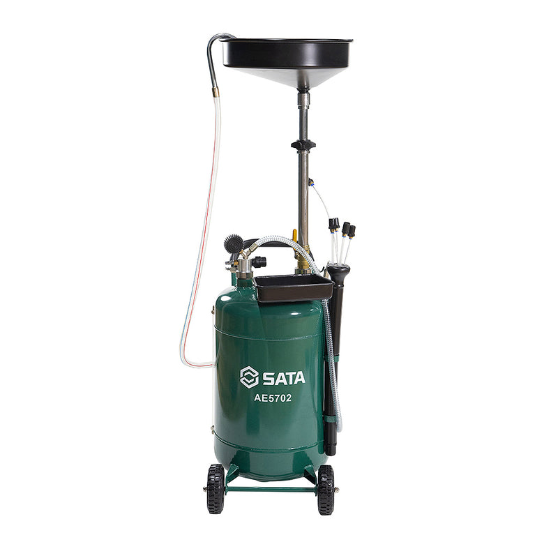 Máy thu dầu thừa khí nén SATA AE5702 70L hút nhanh, hiệu suất cao, tối ưu cho gara ô tô.