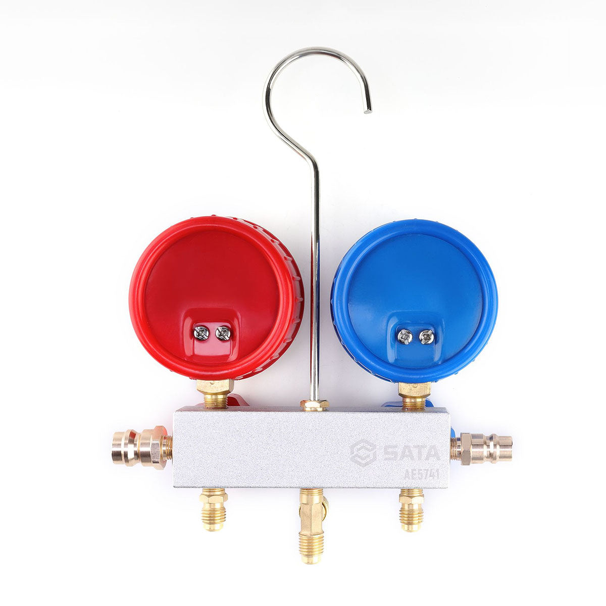 Đồng hồ nạp gas điều hòa xe ô tô SATA AE5741 trang bị 2 mặt áp cao và áp thấp