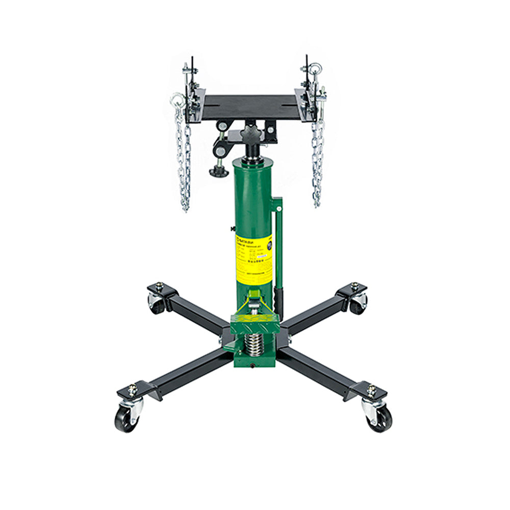 Kích truyền động hộp số thủy lực SATA AE5821 tải trọng 0.5 tấn Heavy Duty Gearbox Bracket, hỗ trợ tháo lắp hộp số ô tô chuyên nghiệp, nâng hạ thủy lực chân đạp, đầu đỡ xoay chỉnh linh hoạt, bánh xe gang xoay 360°.