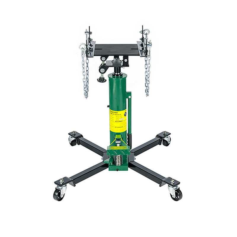 Kích truyền động hộp số thủy lực SATA AE5821 tải trọng 0.5 tấn Heavy Duty Gearbox Bracket, hỗ trợ tháo lắp hộp số ô tô chuyên nghiệp, nâng hạ thủy lực chân đạp, đầu đỡ xoay chỉnh linh hoạt, bánh xe gang xoay 360°.