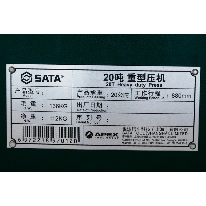 Máy ép thủy lực hạng nặng SATA AE5832 lực ép 20 tấn
