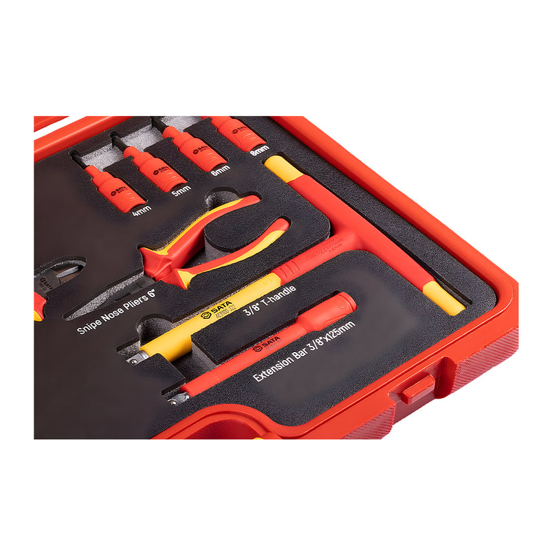 Bộ dung cụ tổng hợp 39 chi tiết, cách điện 1000V SATA AE9102