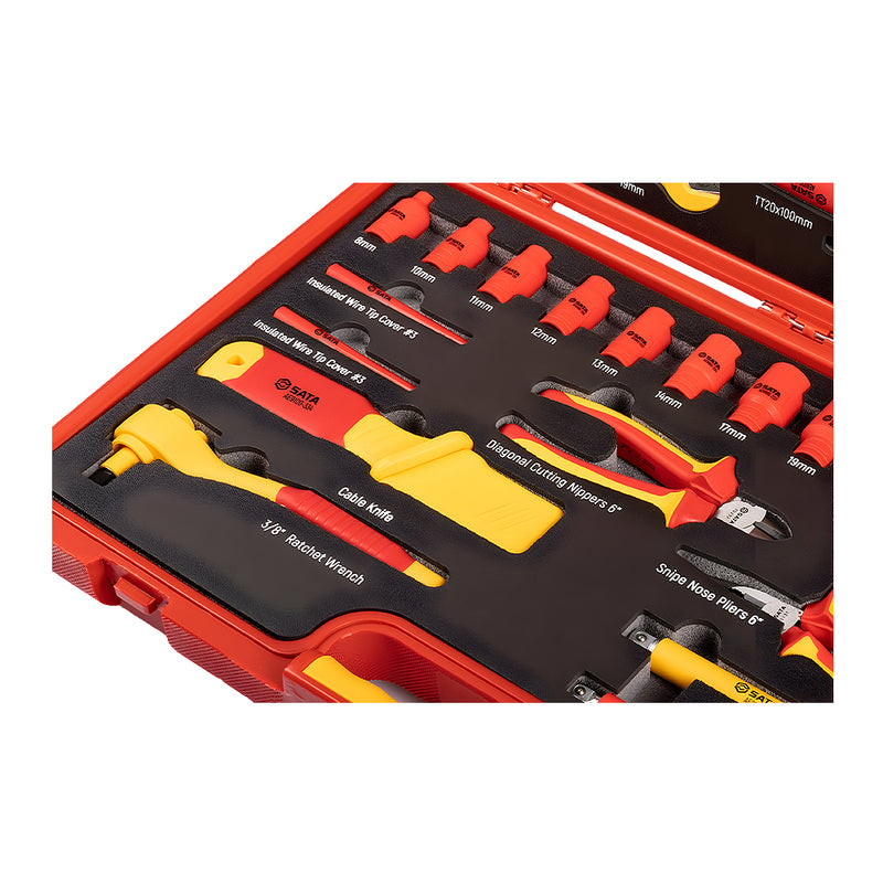 Bộ dung cụ tổng hợp 39 chi tiết, cách điện 1000V SATA AE9102