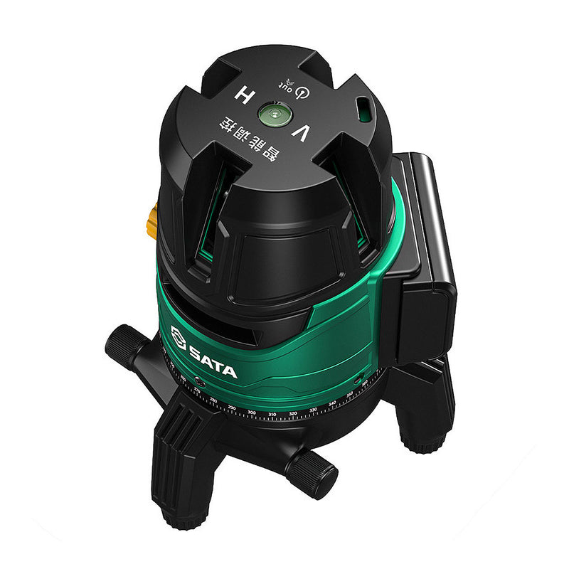 Máy cân mực laser SATA dùng pin sạc. Chùm 2 tia. màu sắc xanh lá và xanh dương