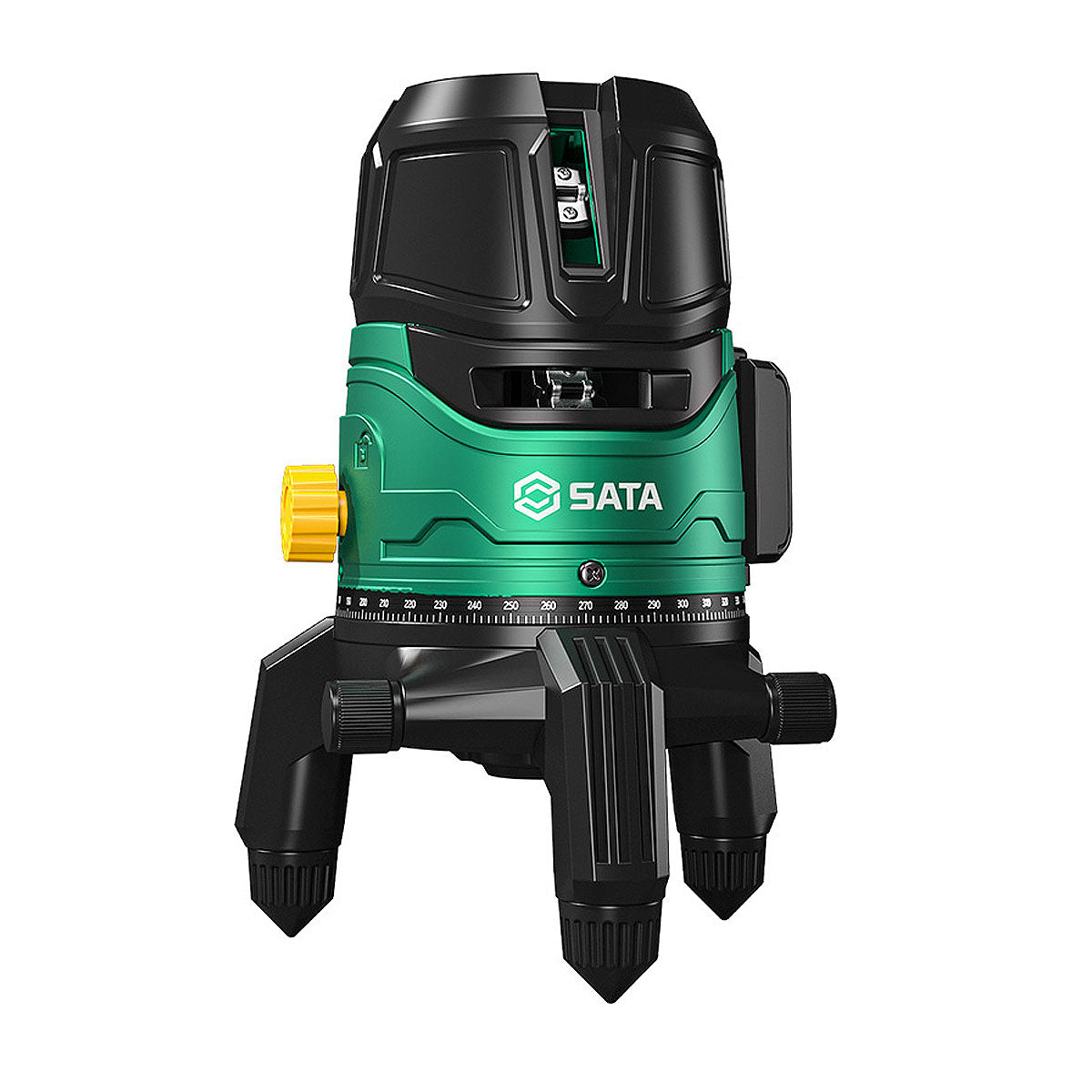 Máy cân mực laser SATA dùng pin sạc. Chùm 2 tia. màu sắc xanh lá và xanh dương