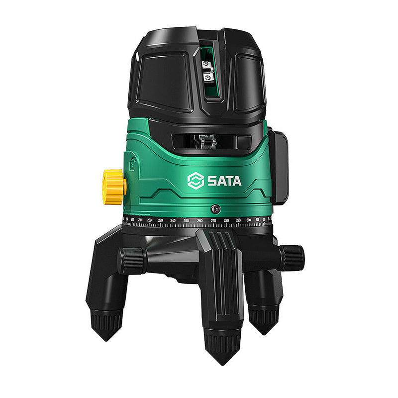 Máy cân mực laser SATA dùng pin sạc. Chùm 2 tia. màu sắc xanh lá và xanh dương