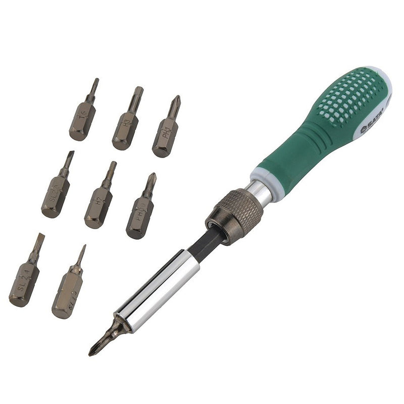 Bộ mũi vặn vít điện tử, kèm tay vặn 12 chi tiết SATA DY06103