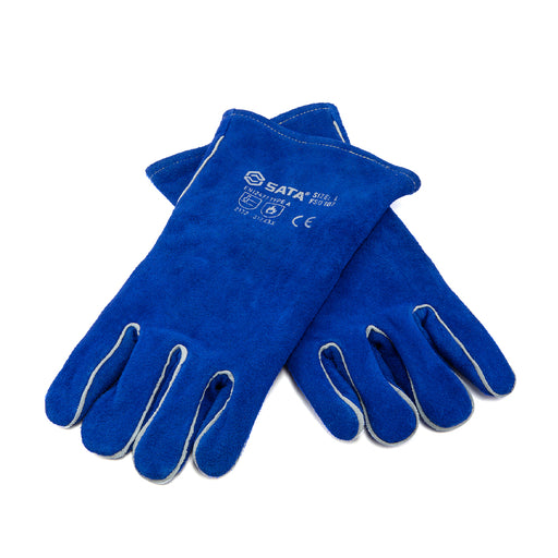 Găng tay hàn SATA FS0107 da bò xanh, bảo hộ chống nhiệt, size L.