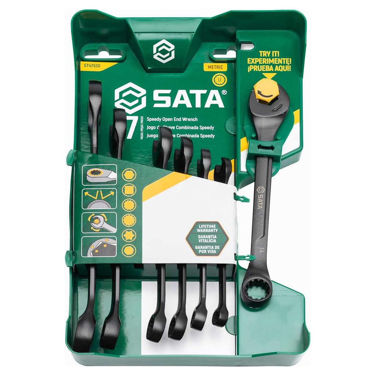 Bộ cờ lê vòng miệng 7 chi tiết SATA ST47530 kích thước từ 8mm- 17mm
