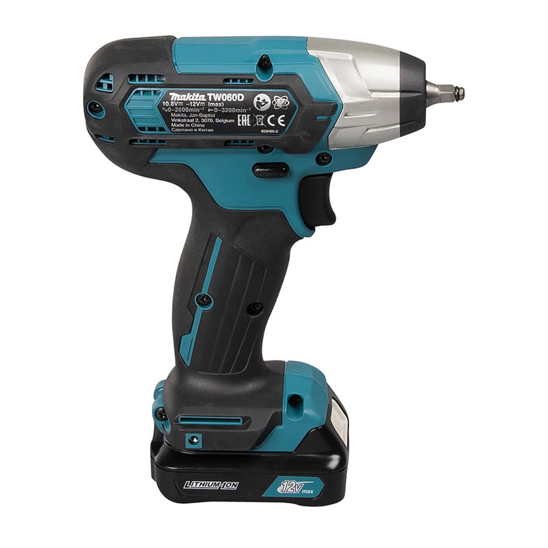 Máy siết bu lông Makita TW060D dùng Pin 12Vmax CXT, cốt 1/4 inch